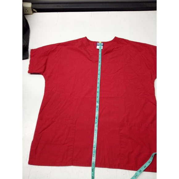 Cherokee Workwear Rasberry Size Small V-Neck Scrub Top Style 4700 - Picture 2 of 5